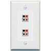 RiteAV 2 Port Speaker Jack Coupler Female-Female Decorative Wall Plate [Gray]