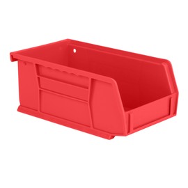 Hudson Exchange 7-1/2" x 4" x 3" Plastic Stackable Storage Bin and Hanging Container (Red, 1 Pack)