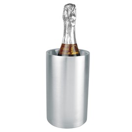 Quality Stainless Steel Double-sided Vacuum Champagne or Wine Cooler - keeps bottles cooler for longer