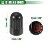 Motoforti 10pcs 17mm Plastic Black Universal Tire Valve Caps for