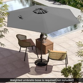 Tangkula 7.5ft Patio Umbrella, Heavy Duty Outdoor Umbrella with Push Button Tilt, Crank Handle, Vented Canopy for Backyard, Garden, Beach, Poolside (Gray)