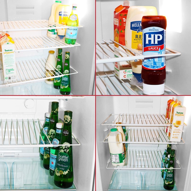 SPARES2GO Fridge Shelf Compatible with Logik Refrigerator Freezer (White, Adjustable,