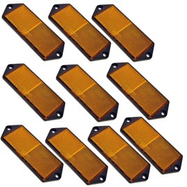 AB Tools Amber Large Rectangular Side Reflector Pack of 10 Trailer Fence Gate Post TR067