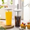 Honeydak 4 Pack Reusable Iced Coffee Cups with Lids and