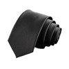 NECOTIA Brand, One-Touch Attachment Necktie, Matte Black, Plain (2.0 inches