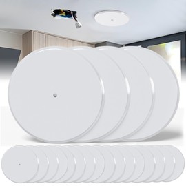 Ceiling Cover Plate,5 Inch Metal Blank Wall Plate Fits 3-1/4" to 4" Round/Octagon Electrical Box Holes,Smoke Detector Cover Plate With Center Screws, Hole Spacing 1.75" to 3.5" (White-20 Pcs)