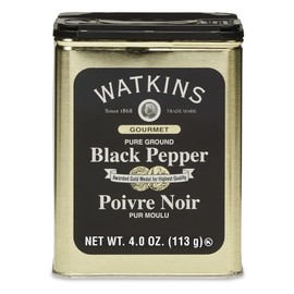 Watkins Pure Ground Black Pepper, Kosher, Gluten Free & Non-GMO, 4 Ounce (Pack of 1)