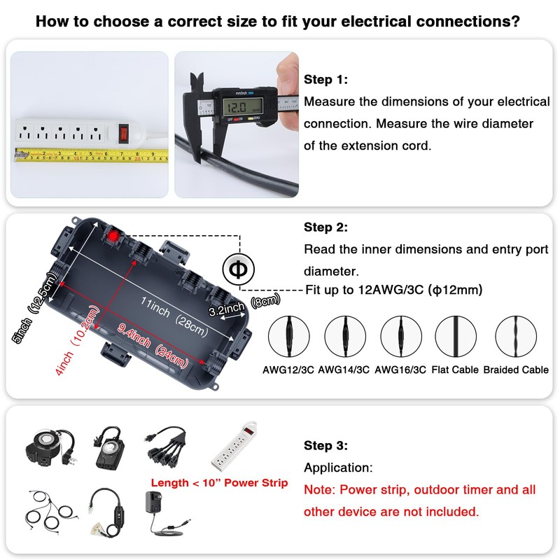[2 Pack] Outdoor Electrical Box Waterproof, Flemoon Medium Weatherproof Electrical