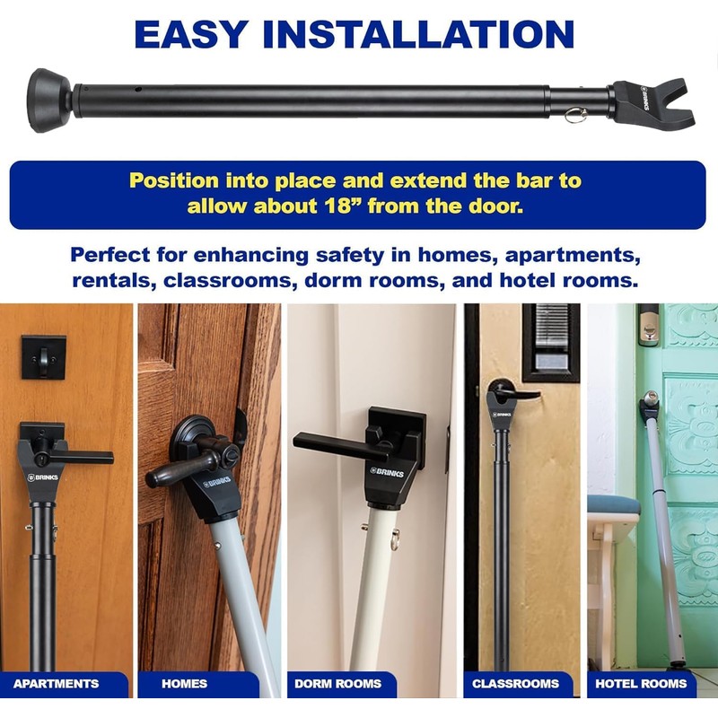 BRINKS Door Security Bar - Adjustable Brinks Door Security Bar