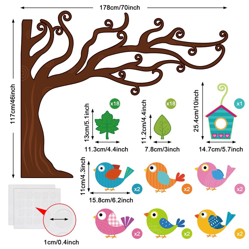 Pajean 58 Pcs Classroom Tree Bulletin Board Set Trees Cutouts