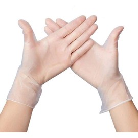 PRISTINE ENTERPRISE BOX OF 100 Strong Quality CLEAR LARGE SIZE DISPOSABLE GLOVES, Powder Free Vinyl Gloves Large, Food Safe MULTI-PURPOSE DISPOSABLE GLOVES (CLEAR VINYL GLOVES POWDER FREE, LARGE)