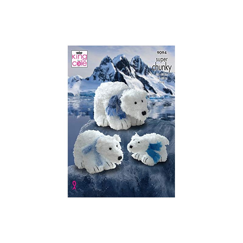 King Cole 9094 Knitting Pattern Polar Bears in Tufty