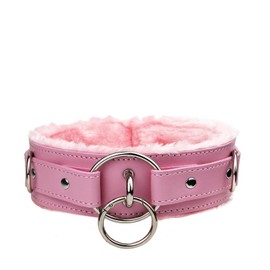 Kiheony Leather choker Collar with Lock Adjustable Size for women (Medium, A1, Pink)