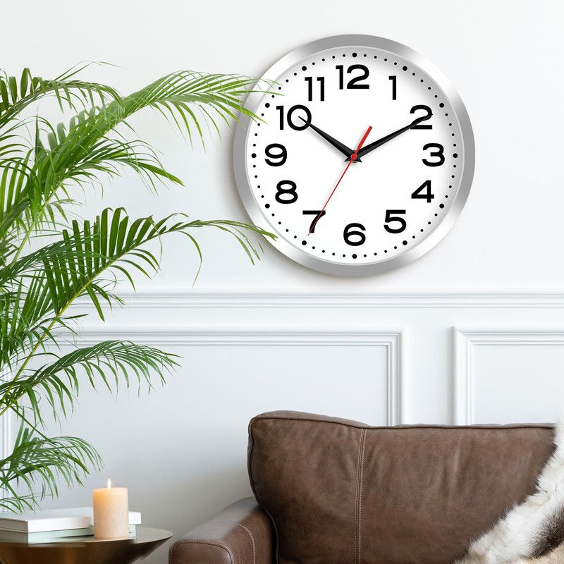 Roymnie Wall Clock Silent Non-Ticking Modern Clock Battery Operated 10