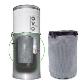 OVO FP-12 Permenent Filter Bag, 12 Litre, Fits OVO-700ST-35H, NADAIR-700/655/600-AL-32, Machine Washable, Grey