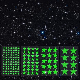 AOWDIAO Glow in The Dark Star Stickers – 630 Pieces (4 Sizes) – Luminous Ceiling & Wall Decor for Kids’ Bedroom, Nursery, Party