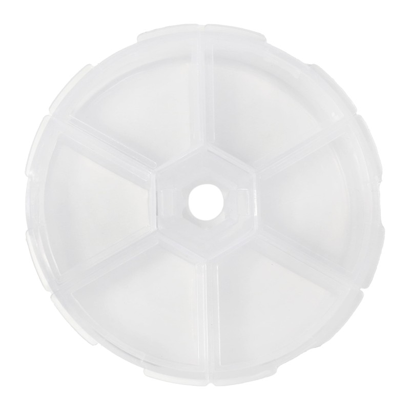 Round Plastic Organizer Box - 3.25" x 0.75" with 6