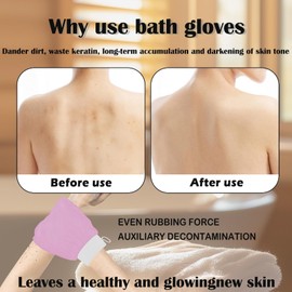 Tandoler Ultra Thin Exfoliating Glove(1pc), Tanning mitt, Dead Skin Remover for Body, Body Exfoliator for Self-Tan Removal & Keratosis Pilaris（Light Pink）