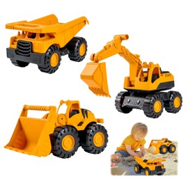 Set of 3 Construction Vehicles Excavator Toy Construction Construction Work Vehicle Dump Truck Model Car Sandbox Car Kids Sand Play Toy
