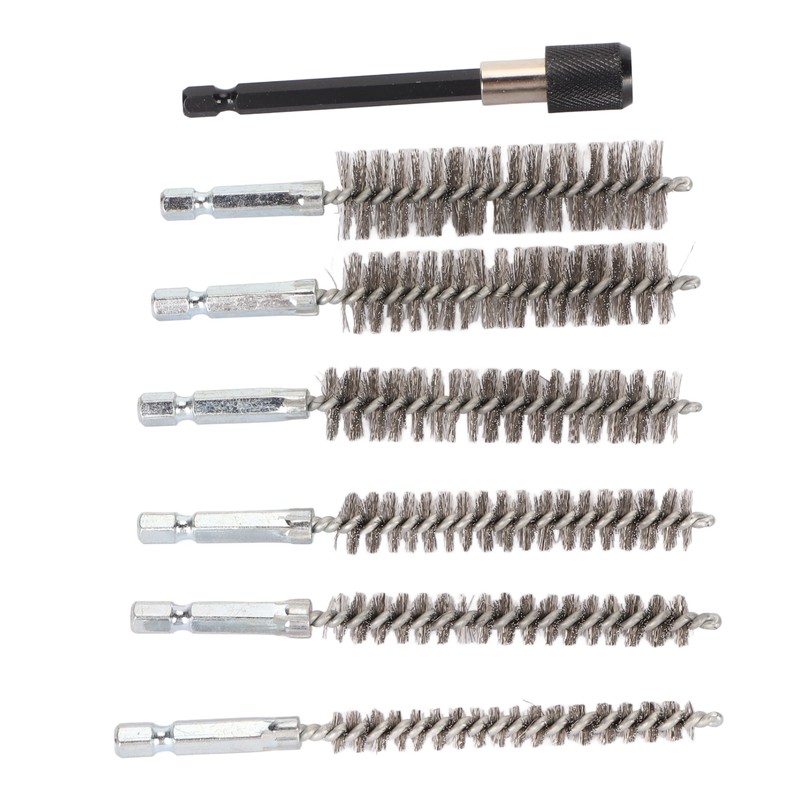 7Pcs Stainless Steel Bore Brush Stainless Steel Bristles Wire Brush