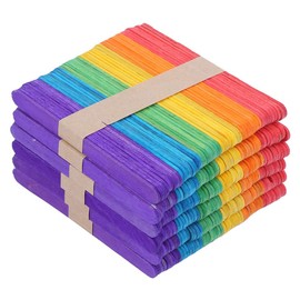 Yasashi 300 Unidades de Palitos Coloridos para Manualidades de 4,5 Pulgadas, Palitos para Manualidades, Madera de Abedul