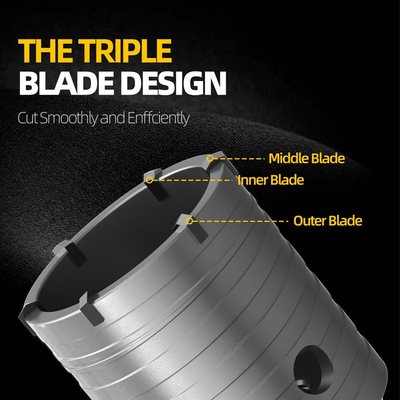 HUHAO Concrete Hole Saw 3-1/3 inch(85mm) with 330mm SDS Plus