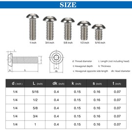 Noosverl 25pcs 1/4 inch Screws Camera Screws Converter Hex Threaded Screws with a Small Wrench for DSLR Camera Cage or Additional Accessories