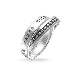 THOMAS SABO TR1930-001-12 Unisex Multiple Ring Faith, Love, Hope 925 Sterling Silver, Sterling Silver, No Gemstone