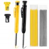 12 Pencil Refill with 2 Solid 2.8mm Waterproof Carpenters Refills