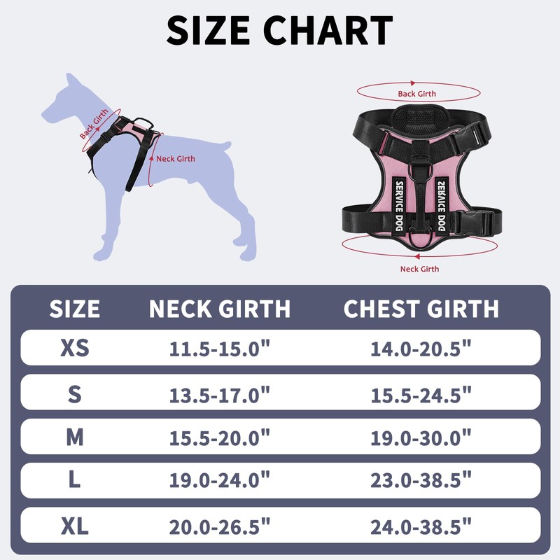 Belababy Dog Harness Small Medium Large, Reflective Tactical No Pull