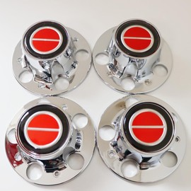 PPCovers 4PCS Replacement for Ranger Bronco II Explore Chrome Wheel Center Cap Hub Caps with RED Center