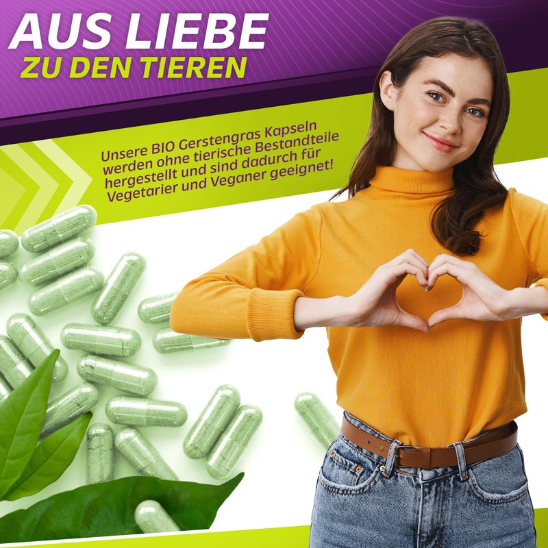 Vita2You Organic Barley Grass Capsules - 360 Capsules - 3000