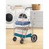 Whitmor Deluxe Utility Foldable Shopping Cart with Wheels, 100 Lb