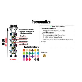 Retro Modern Daisies Mid-Century Custom Colors Wall Decal | 70s Vintage Decor | 80” x 22” Peel and Stick Retro Wall Sticker