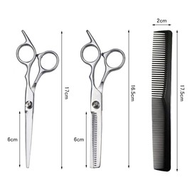 BTtime Hairdressing Scissors Stainless Steel Set with Thinning Shears Hair Cutting Scissors Self-Cut Hairdressing Scissors for Beauty and Barbershop Home Use Low Thinning Rate Beginner (Set 1)