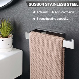 Sayayo Hand Towel Holder Towel Rail Wall Mounted Chromed Towel Ring for Bathroom Kitchen SUS304 Stainless Steel 240MM, EGKN2212-C