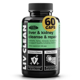 Gains in Bulk Liv Clean, Liver & Kidney Cleanse & Repair, Liver Support Supplement with Milk Thistle Extract, Dandelion Root, Digestive Enzymes, Organic Minerals and Nutrients, 60 Vegetarian Capsules