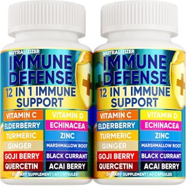 NUTRALIZIZER Immune Nutrient Capsules – Vitamin C, D3, Zinc & Herbal Support – 120 Count