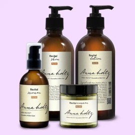 안나홀츠 Wrinkle Improvement Moisturizing Nourishing Intensive Care Revital Skin Lotion Serum Cream 4-Piece Set