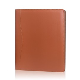 Carpeta de piel para portafolios de negocios, organizador de documentos, carpeta de almacenamiento para bloc de notas legal, papeleo, teléfono, hombres y mujeres (café)
