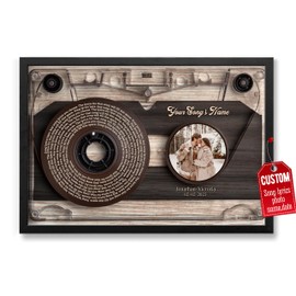 H-DEWALL Customized Song Lyrics Poster Couples Wedding Day Unframed Decorations Custom Music Photo Art For Bedroom Sentimental Present For Him And Her Unique Gift