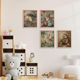 Cottage Core Bedroom Wall Art Decor, 8x10 Inch Set of 4 (Unframed)