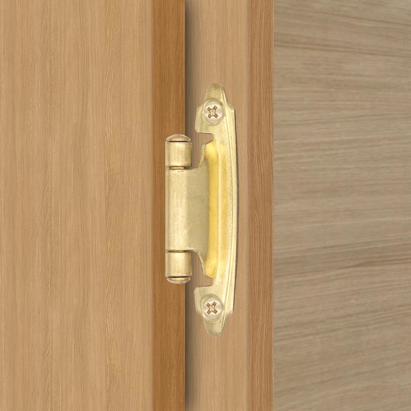 50 Pack(25 Pairs) Gold Cabinet Hinges - 1/2" Overlay, Self