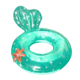 Float Ring for Children, O Shape, For Adults, Parent and Child, Mermaid Princess, Starfish Pattern, Float, Large Size, Glitter, Cute, Multi-functional Float, Leak-proof, Stable, Strong Buoyancy,