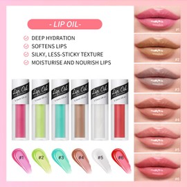 Qwesure Xixi Waterproof Moisturising Oil Lip Gloss - Crystal Jelly Liquid Lip Care Oil Simple Colour Reduces Wrinkles Three-Dimensional