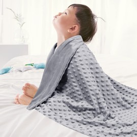 david's kids Minky Baby Blanket for Boys Girls Neutral, Soft Lightweight Micro Fleece Blanket with Double Layer, Dotted Backing, Breathable Receiving Blanket for Newborns, 30x40 Inches, Grey