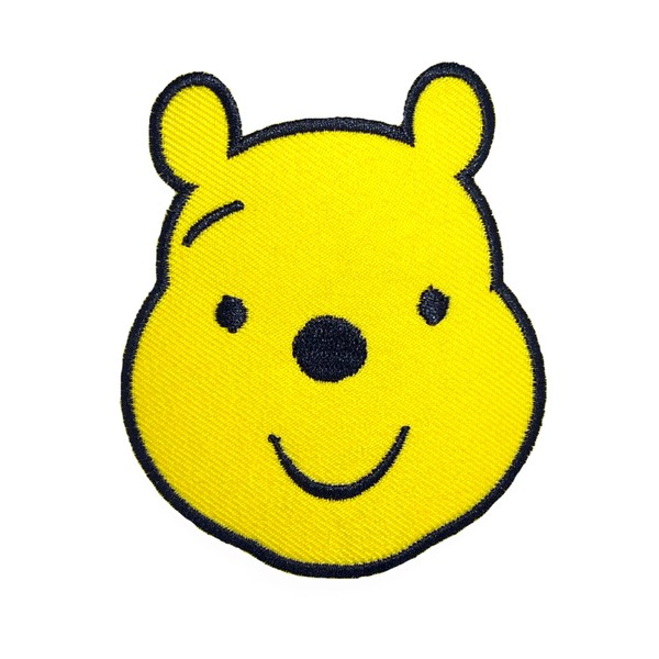 Generic Pooh face Cartoon Iron-on Patches for Clothes, Punk Embroidered