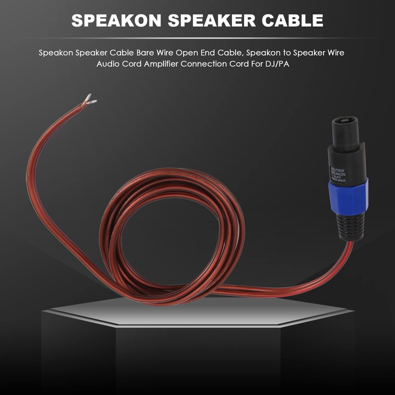 CosyCaya Speakon Loudspeaker Cable, Blank Cable, Open End Amplifier Cable,