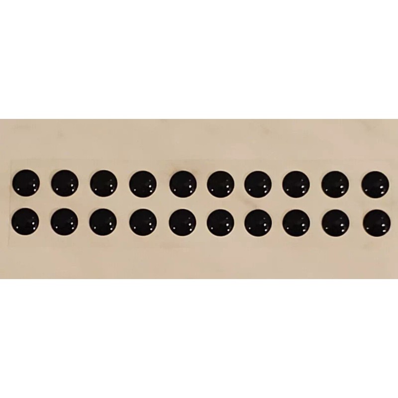 64pcs, Solid Black 3d adhesive fish eyes 10mm, Singles, Fly Tying