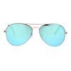Classic Unisex Aviator Sunglasses Thin Metal Frame Gold, Blue Mirror